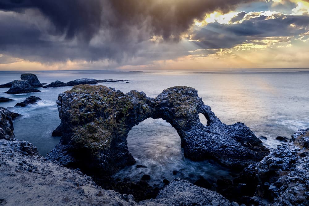 Sunlit Sea Arch by Zhang Dong — canvas wall art