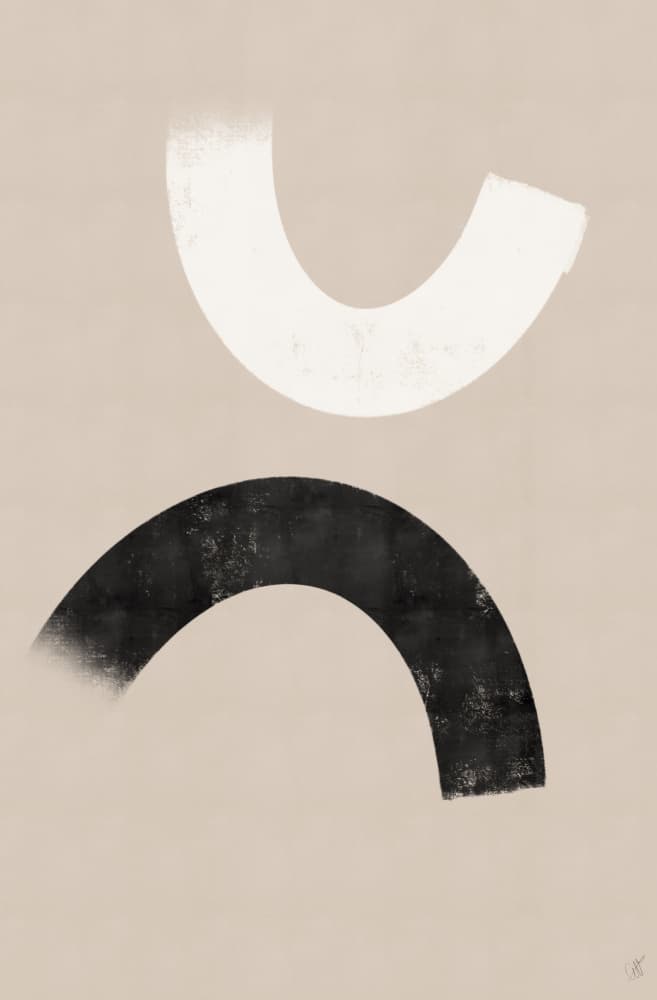 Balanced Abstract Arcs by Anne-Marie Volfova — canvas wall art