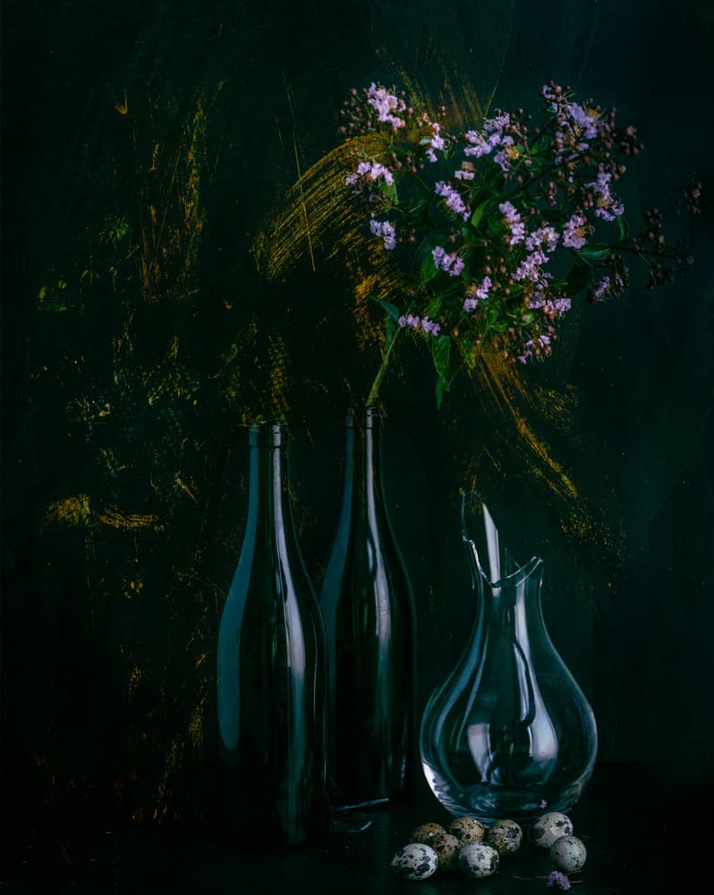 Moody Floral Still Life by Farid Kazamil — canvas wall art