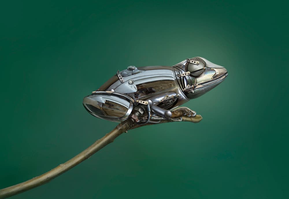 Metal Steampunk Frog by Sulaiman Almawash — canvas wall art