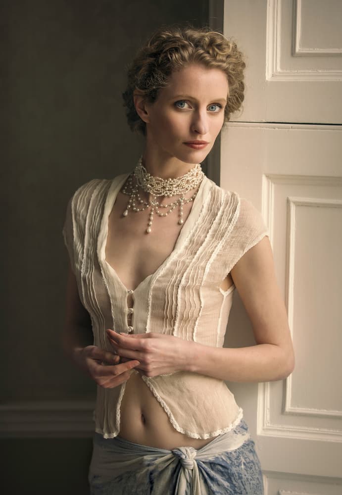 Elegant Woman With Pearls by Catchlight Studio — canvas wall art