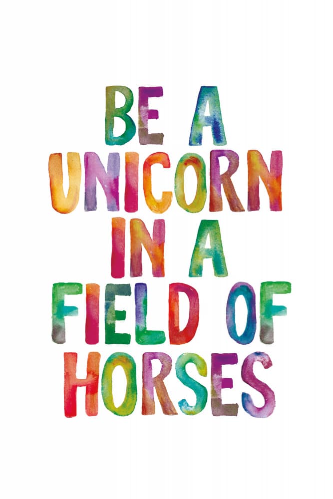 Colorful Unicorn Quote by Brett Wilson — canvas wall art