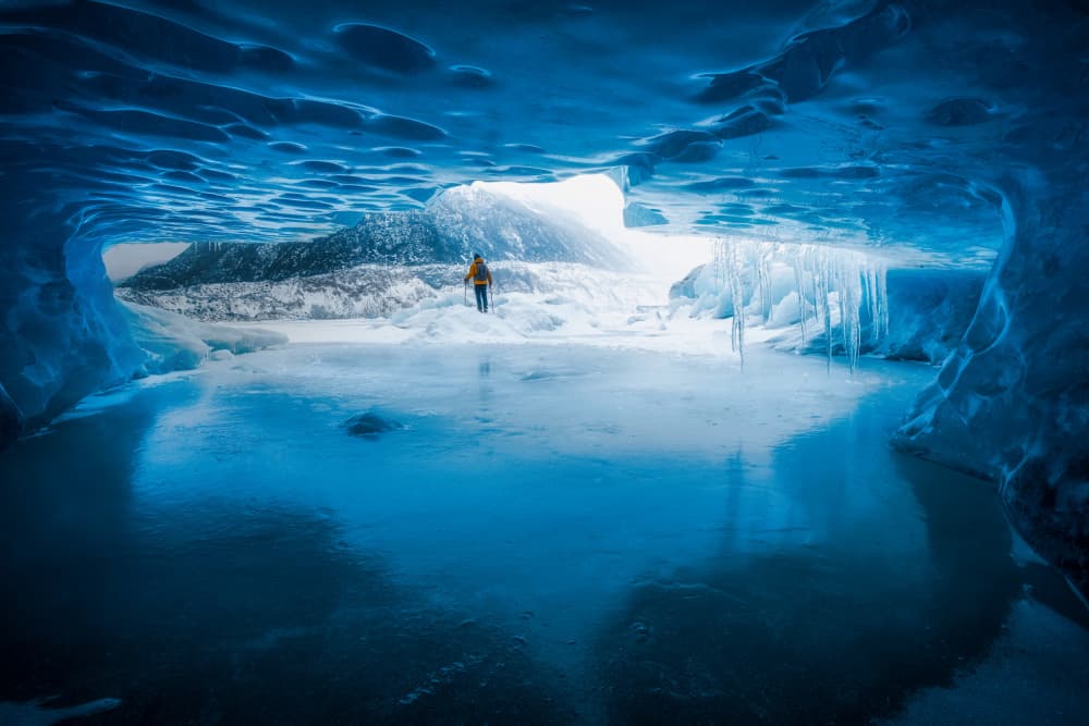 Blue Ice Cave Exploration by Selions(陈磊) — canvas wall art