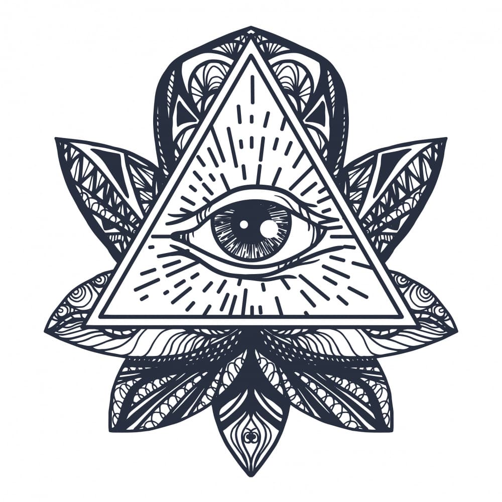 Mystical Eye Lotus Pyramid by Marika Barsrsind — canvas wall art