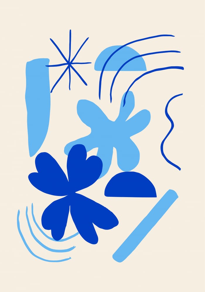 Blue Abstract Shapes by Studio JKN — canvas wall art