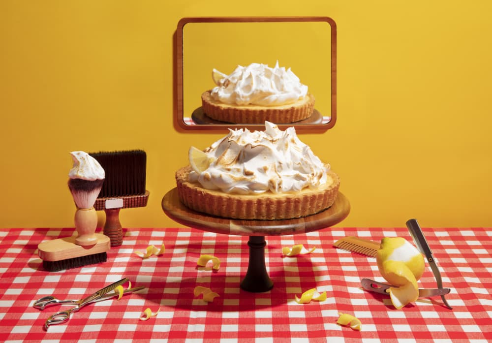 Lemon Meringue Barbershop by Julia Ramiro — canvas wall art
