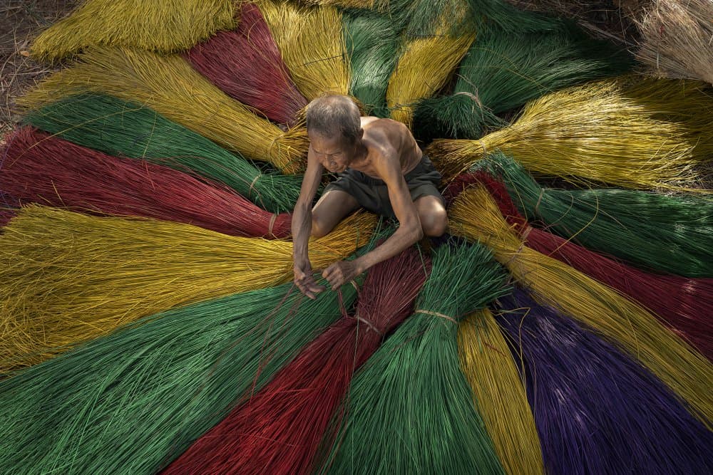 Colorful Reed Craft by Sarawut Intarob — canvas wall art