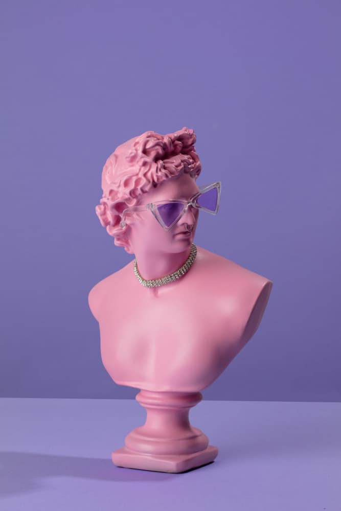 Pink Bust With Sunglasses by Julia Ramiro — canvas wall art
