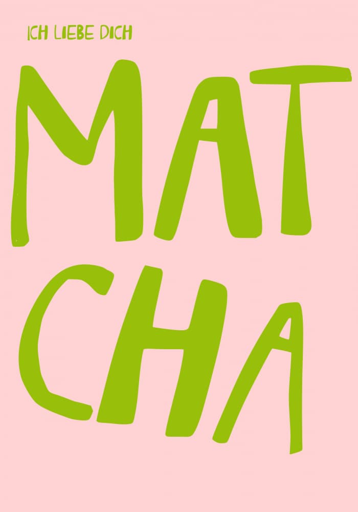 Ich Liebe Dich Matcha by Neetesh Kumar — canvas wall art