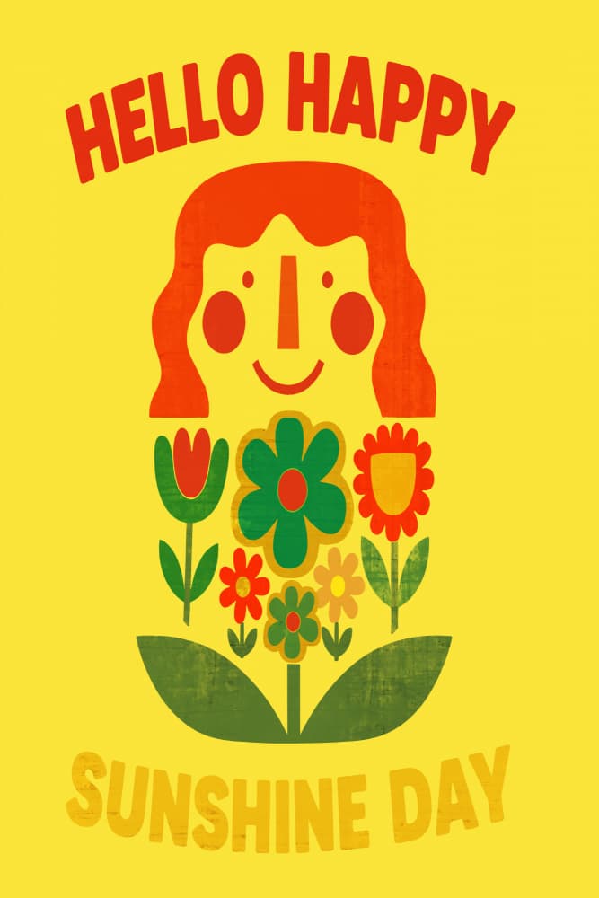 Happy Sunshine Day by casa cartissi — canvas wall art