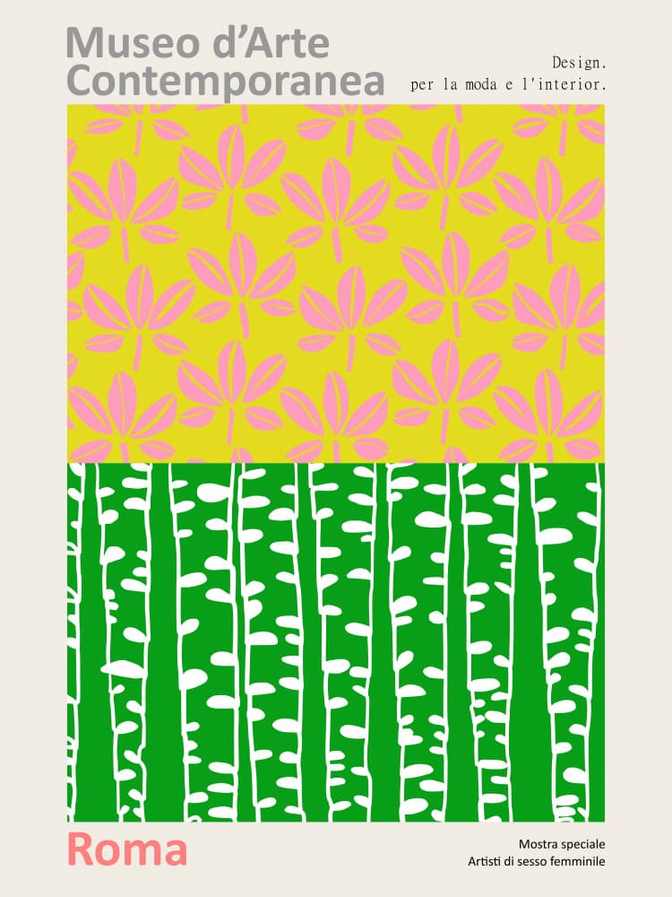 Pink Leaves Green Trees by Annick — canvas wall art