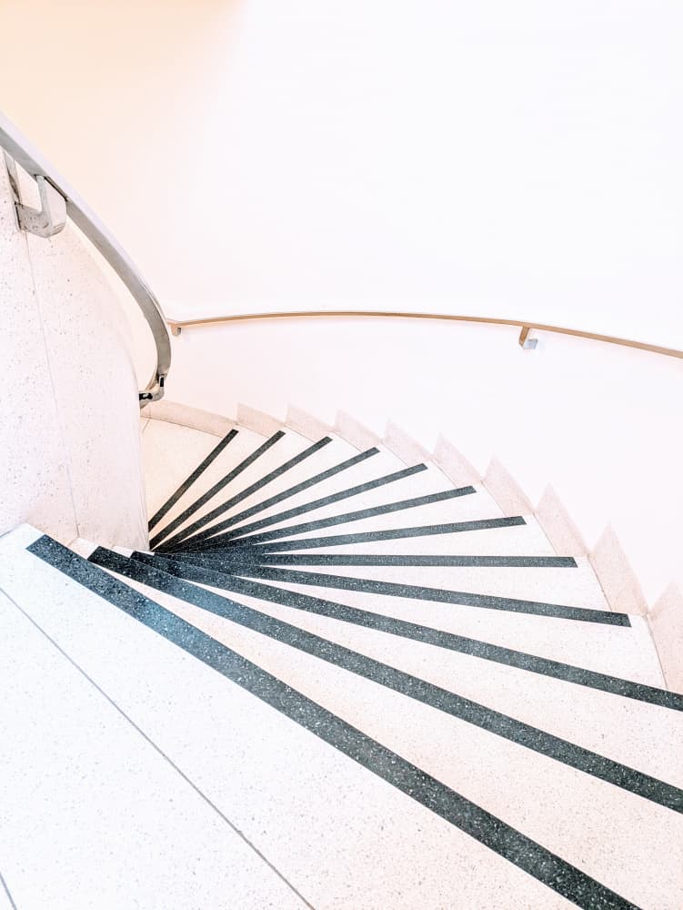 Modern Spiral Stairs by Elizabeth Allen — canvas wall art