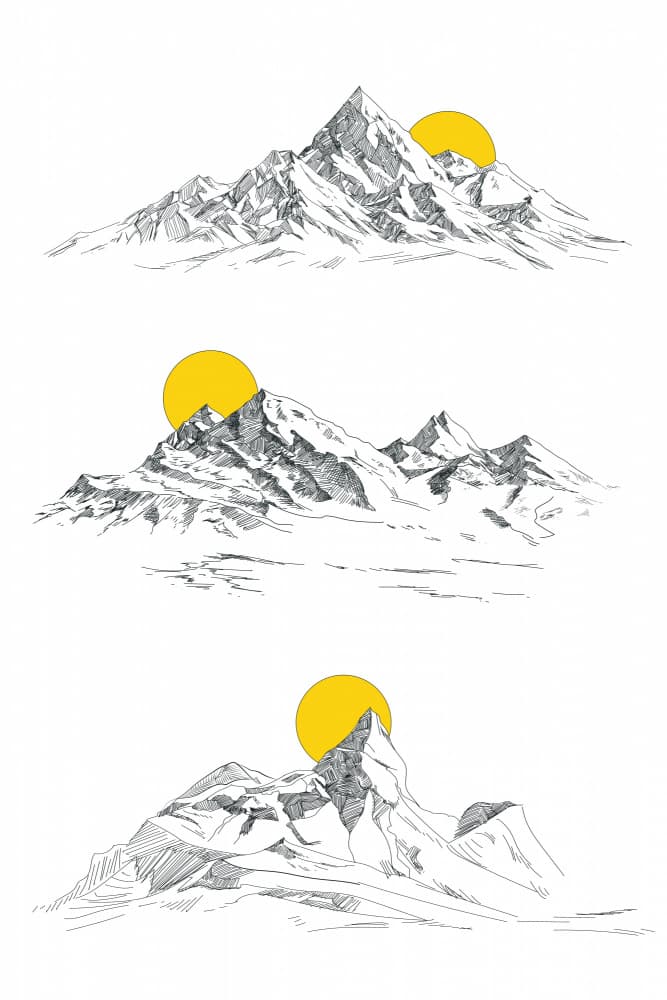 Mountain Sun Sketches by jay stanley — canvas wall art