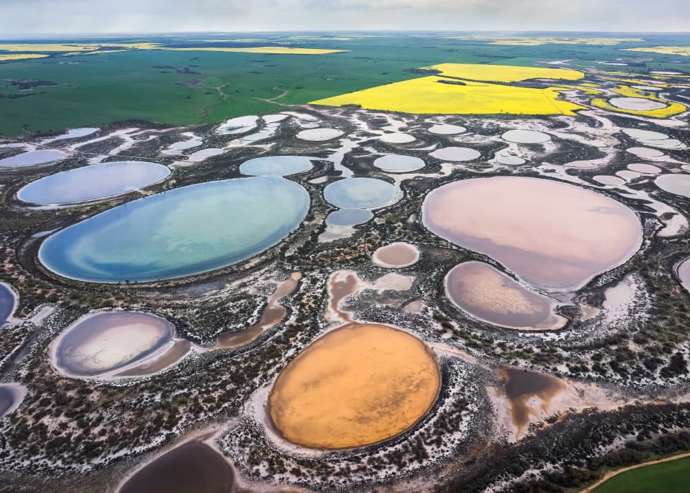 Colorful Salt Lake Landscape by Shenshen Dou — canvas wall art