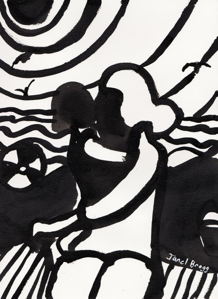 Loving Couple at Beach by Janel Bragg — canvas wall art