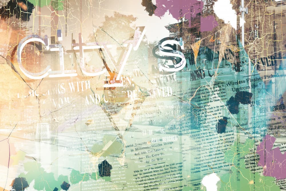CITYS Grunge Abstract by Rafal Kulik — canvas wall art