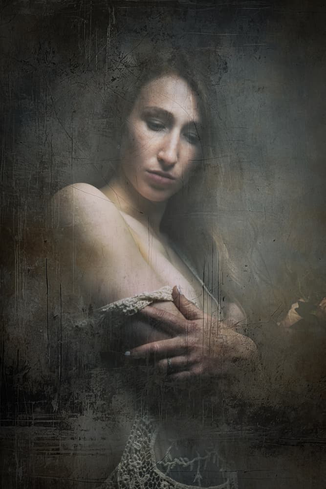 Pensive Woman Portrait by Christian Kurz — canvas wall art