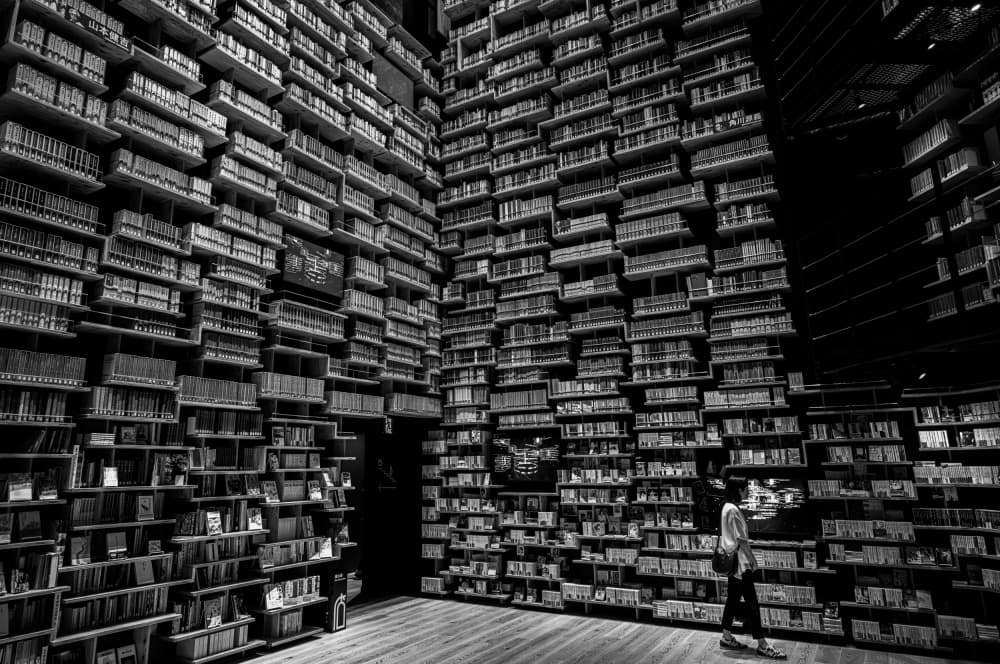 Endless Book Walls by YUTAKA KURAHASHI — canvas wall art