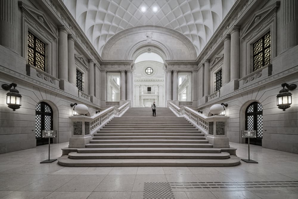 Grand Staircase Hall by fotomarion — canvas wall art