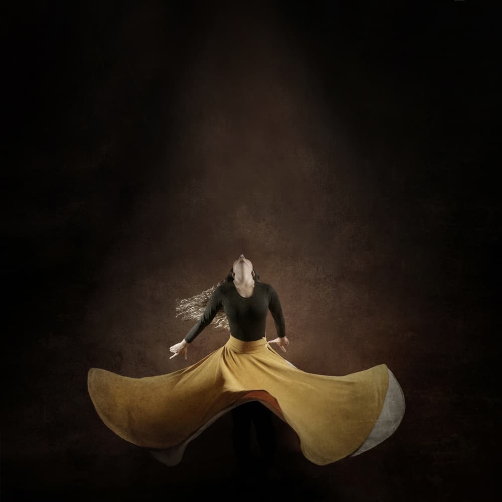 Flowing Yellow Dance by Moein Hasheminasab — canvas wall art