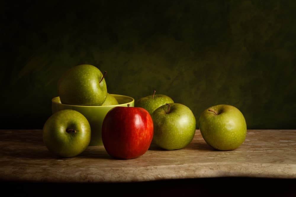 Red Apple Still Life by Luiz Laercio — canvas wall art