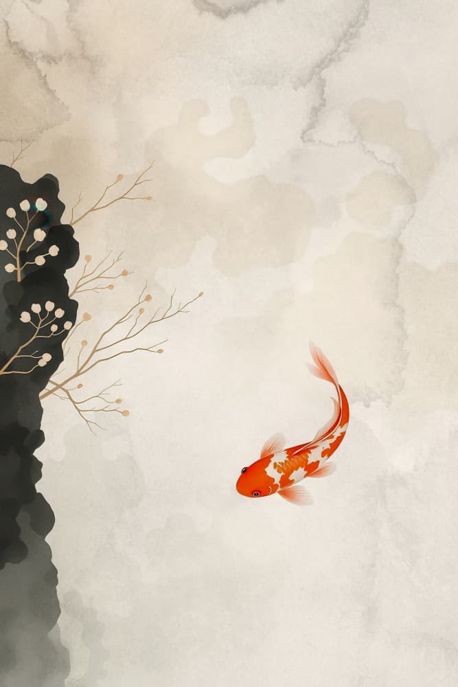 Graceful Koi Pond by Fadil Roze — canvas wall art