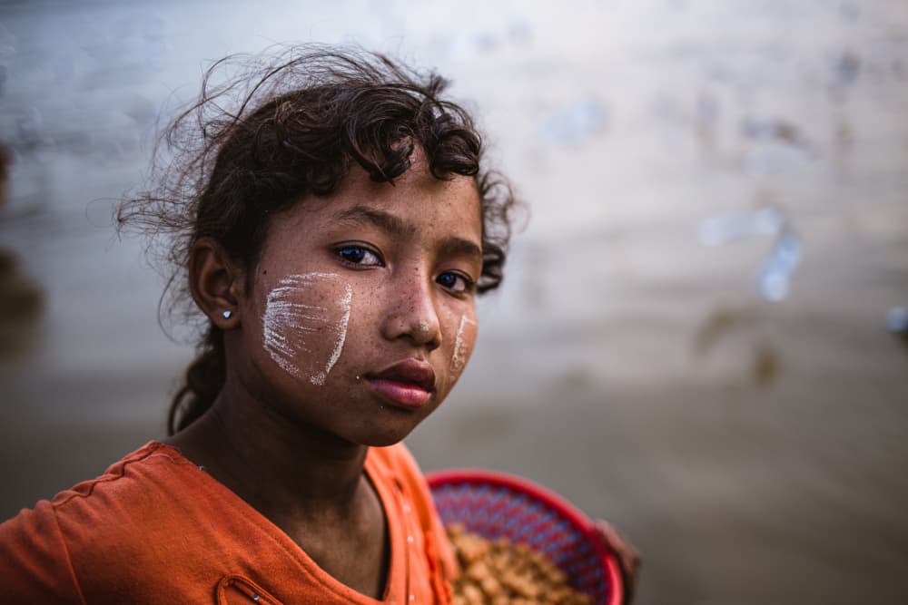 Thoughtful Thanaka Girl by Marco Tagliarino — canvas wall art