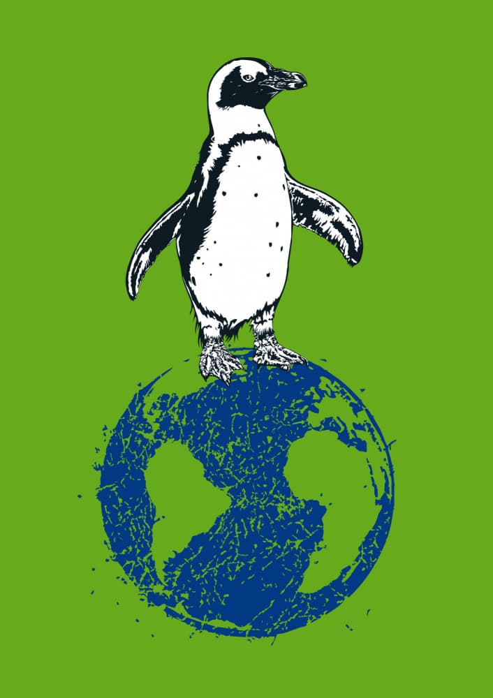 Planet Penguin by Carlo Kaminski — canvas wall art