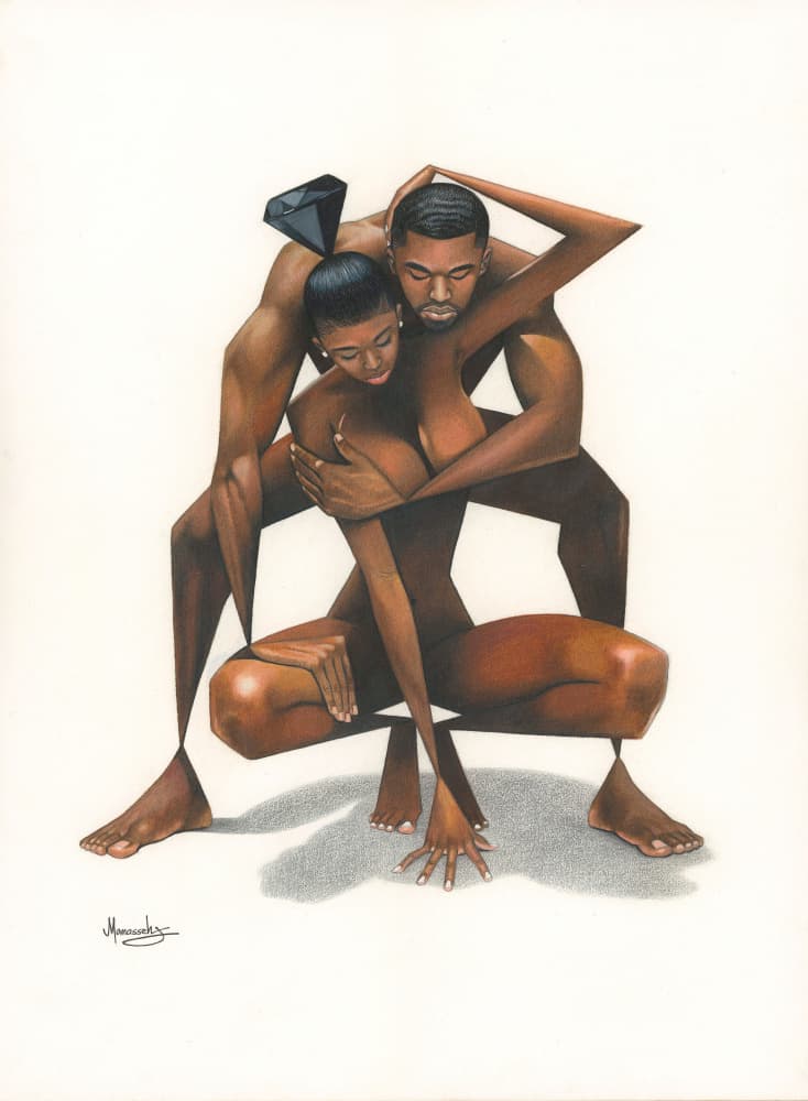 Abstract Loving Couple by Manasseh Johnson Sr. — canvas wall art