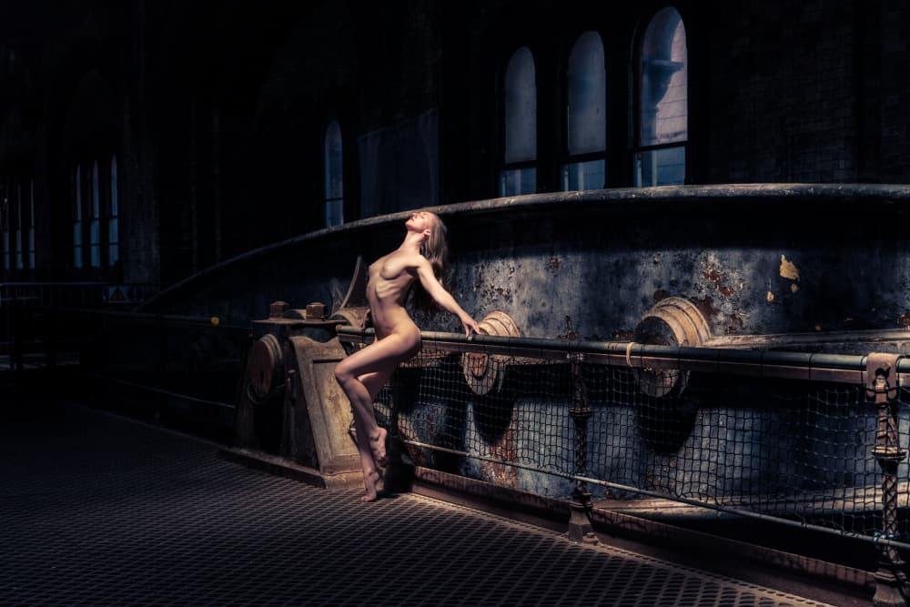 Graceful Industrial Nude by Colin Dixon — canvas wall art