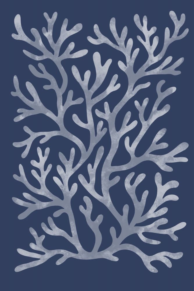 Blue Coral Branches by EMELIEmaria — canvas wall art