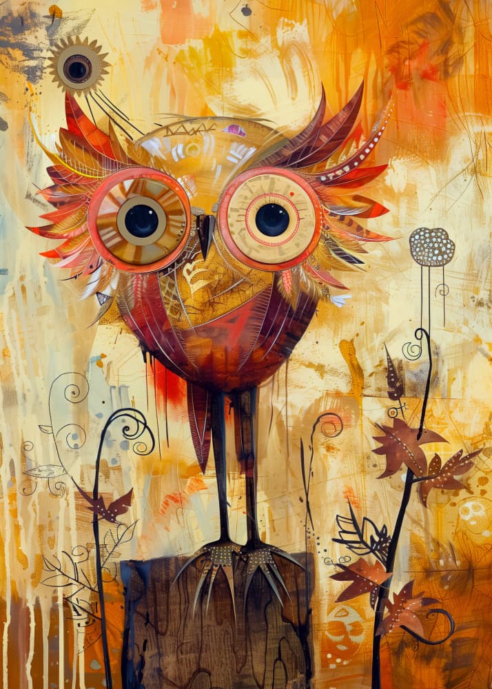 Whimsical Autumn Owl by Justyna Jaszke — canvas wall art