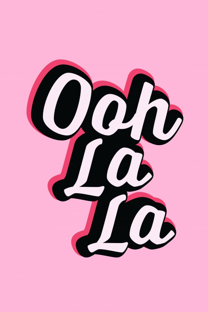 Pink Ooh La La Text by Frankie Kerr-Dineen — canvas wall art