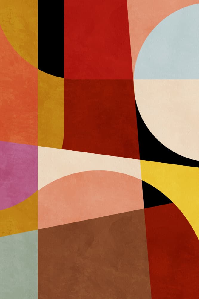 Warm Colors Bauhaus Geometry2 by Ana Rut Bre — canvas wall art
