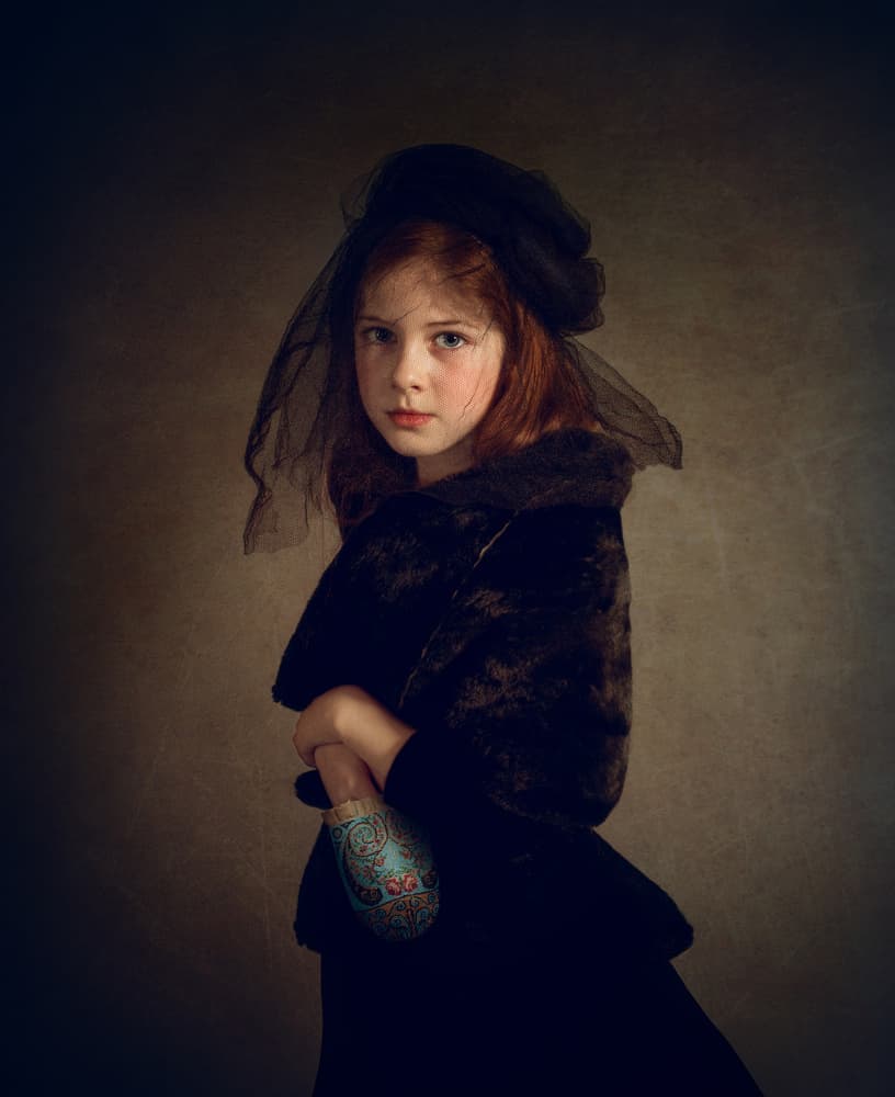 Pensive Vintage Child by Svetlana Melik-Nubarova — canvas wall art