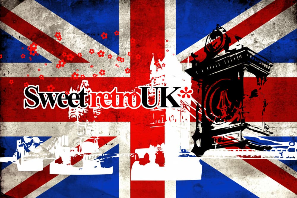 Sweet Retro London Landmarks by Rafal Kulik — canvas wall art