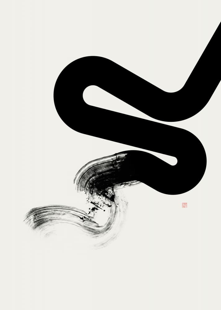 Zen Brushstroke Line by Thoth Adan — canvas wall art