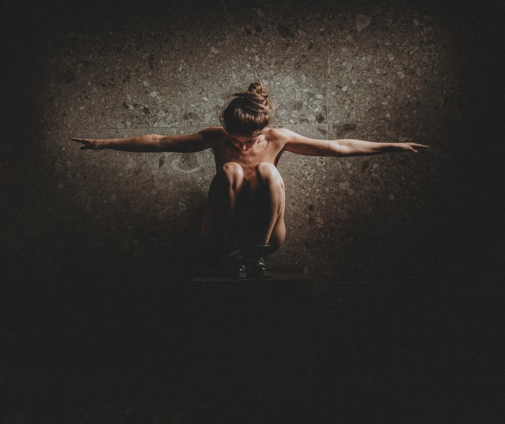 Nude Woman Dramatic Pose by gNo — canvas wall art