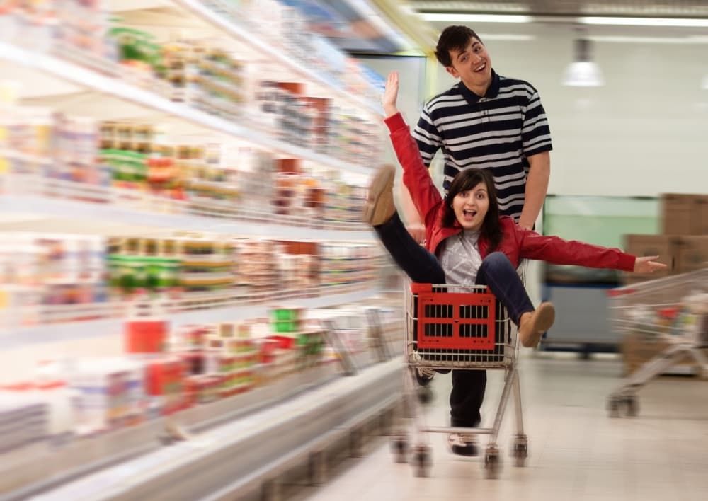 Grocery Aisle Joyride by Alexandr Pobat — canvas wall art