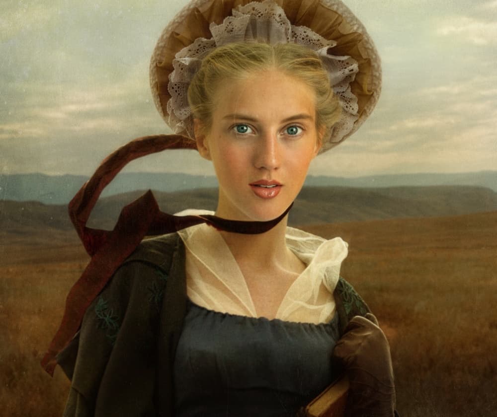 Prairie Woman with Book by Svetlana Melik-Nubarova — canvas wall art