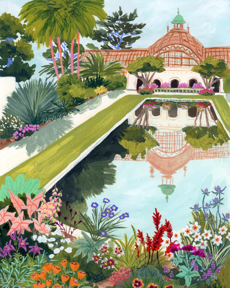 Tropical Garden Pavilion by Sarah Gesek — canvas wall art