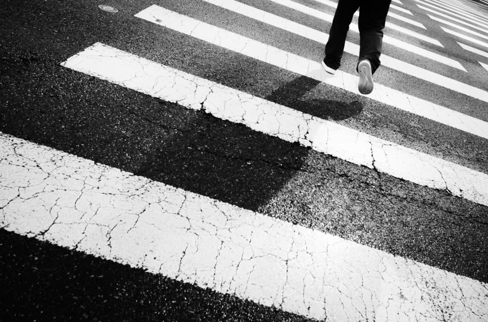 Zebra Crossing Strides by Swen MUN — canvas wall art