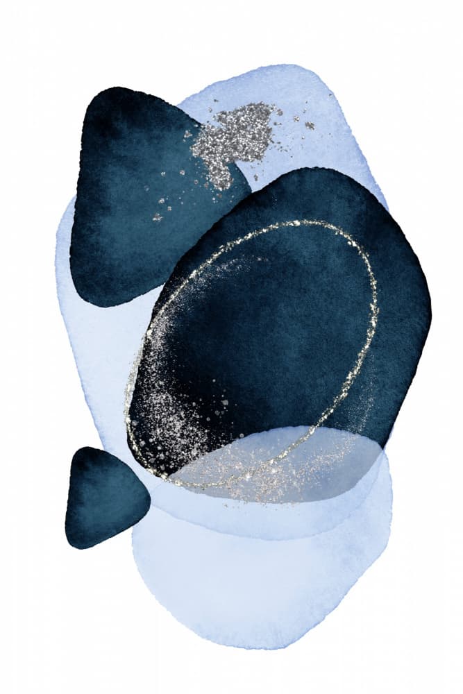 Deep Blue Shimmer Abstract by Sally Ann Moss — canvas wall art