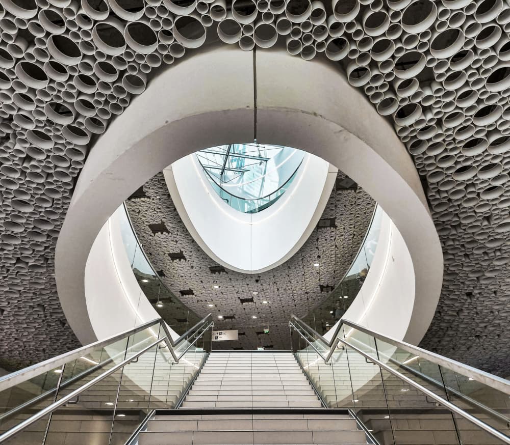 Modern Architectural Tunnel by Renate Reichert — canvas wall art