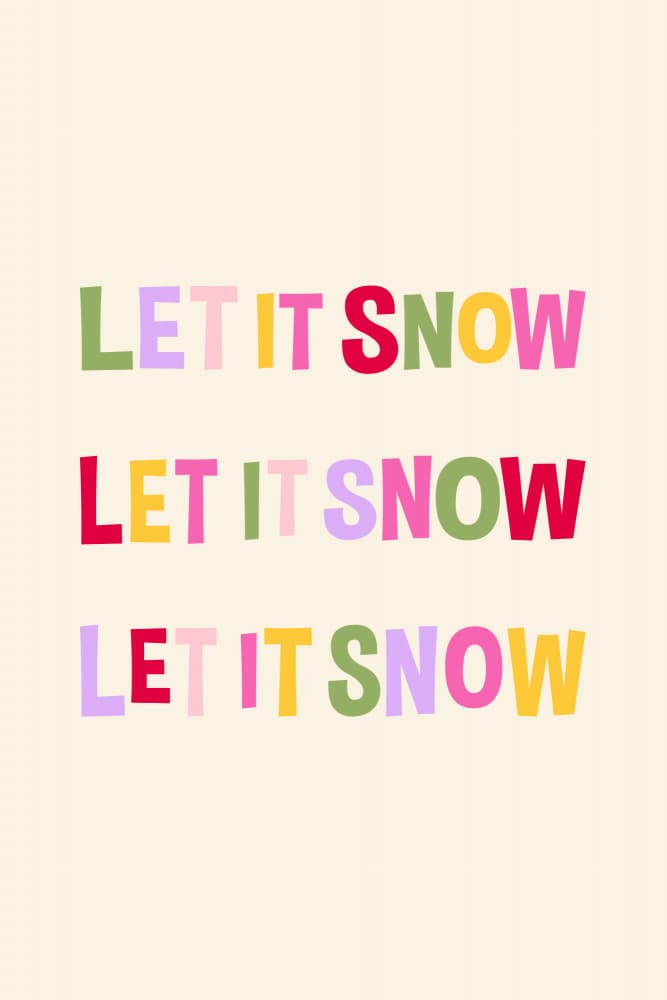Colorful Let It Snow by Karen Menzenbach — canvas wall art