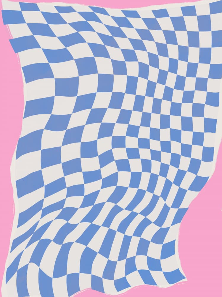 Wavy Pastel Checkers by Little Dean — canvas wall art