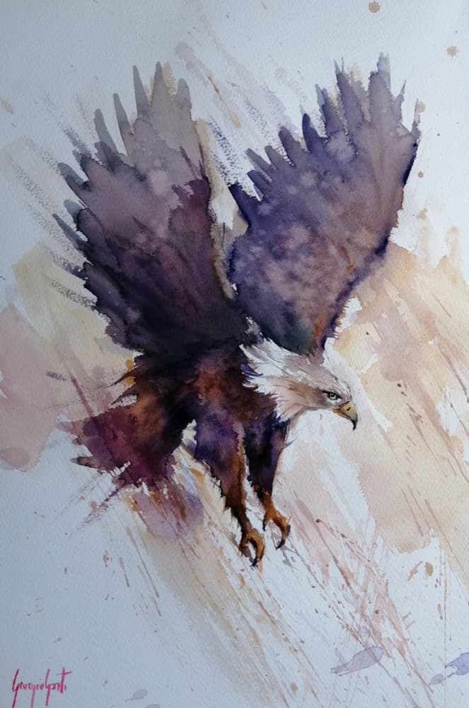 Dynamic Eagle Flight by Giorgio Gosti — canvas wall art