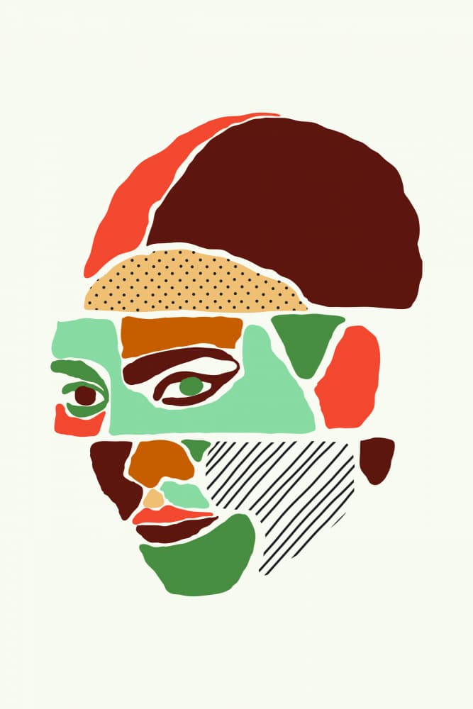Colorful Fragmented Face by jay stanley — canvas wall art
