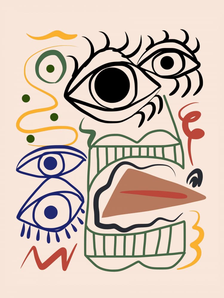 Modern Abstract Face by Little Dean — canvas wall art