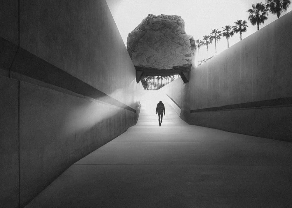 Suspended Rock Passage by Leah Guo — canvas wall art